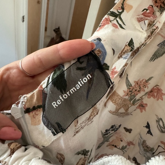 REFORMATION JANEIRO  SAFARI MIDI CUTE OUTBACK 100% LINEN DRESS SIZE 6 - Picture 15 of 16